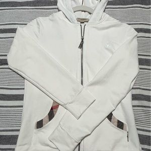 White Burberry Brit Hoodie Size Medium